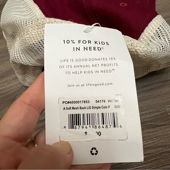 NWT LIFE IS GOOD Trucker Hat SnapBack Burgundy/Beige - Picture 7 of 7